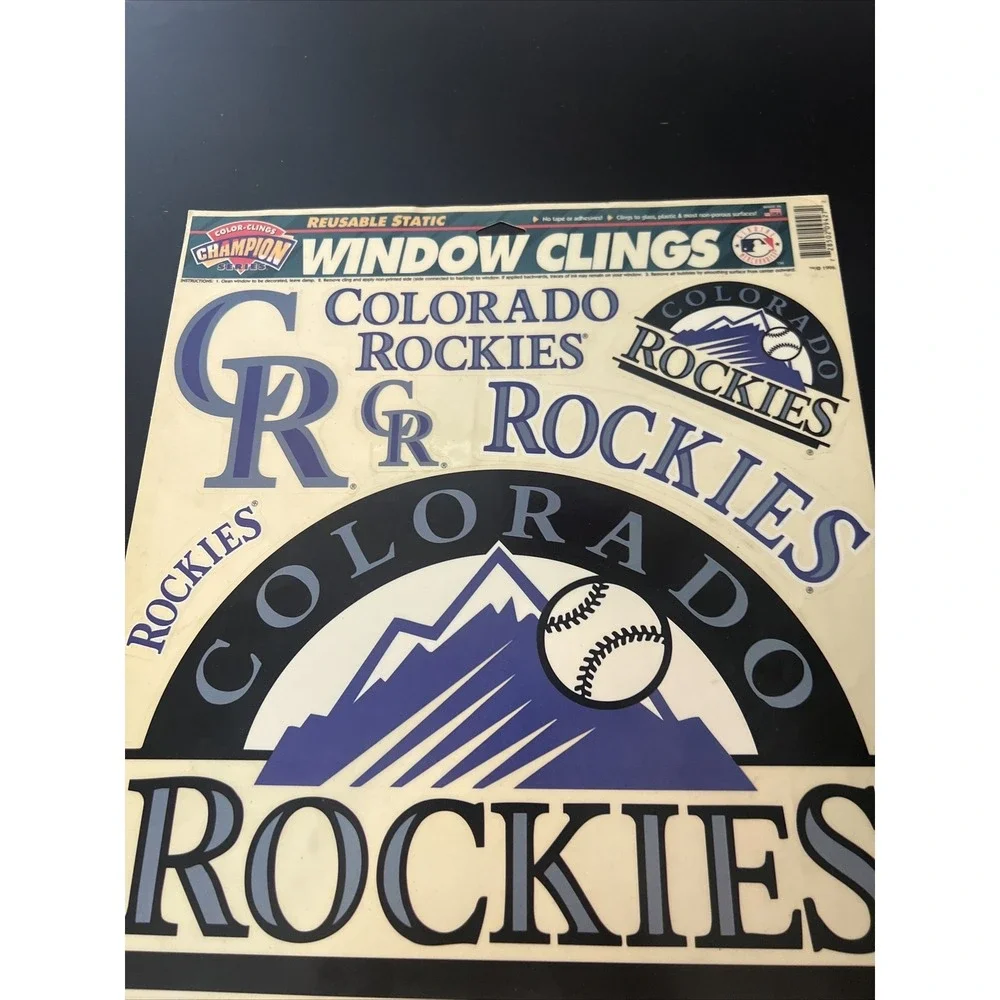 Colorado Rockies Reusable Static Window Clings 10 Per Sheet 12